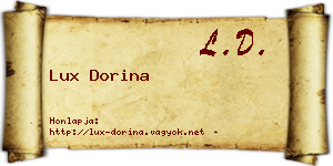 Lux Dorina névjegykártya